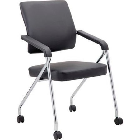 BOSS OFFICE PRODUCTS Boss Training Chair with Arms -Vinyl - Black - Set of 2 B1800-CP-2